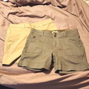 Pair of Khaki & Olive Green Shorts